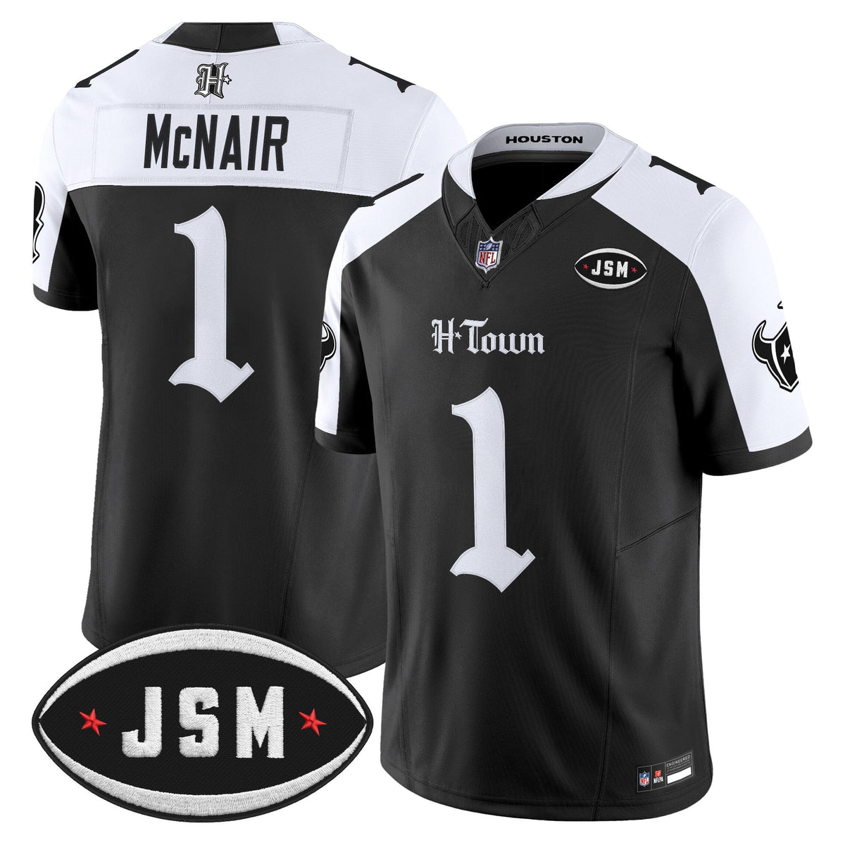 Houston Texans Janice McNair Memorial Patch Vapor Limited Jersey - Gothic Edition - All Stitched