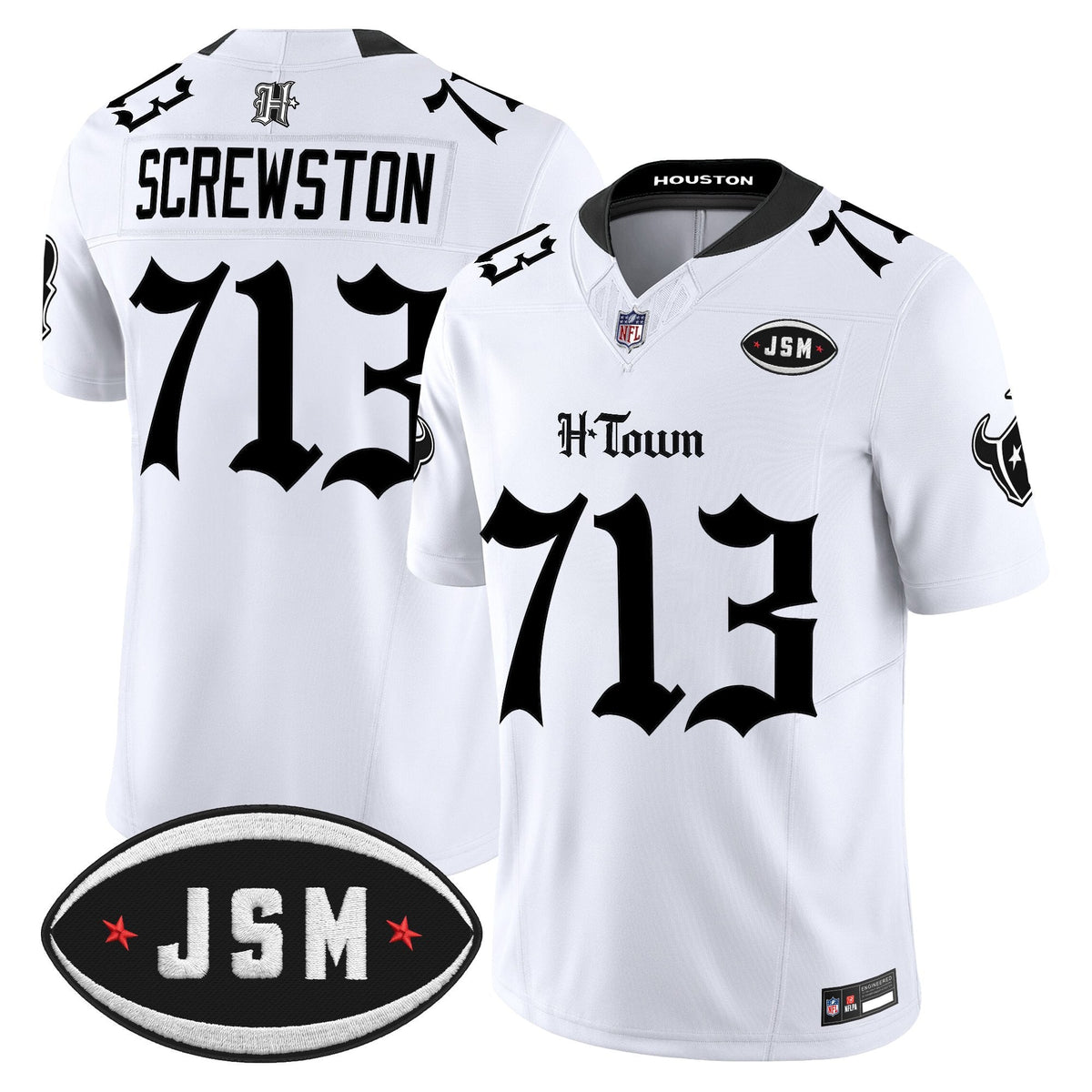 Houston Texans Janice McNair Memorial Patch Vapor Limited Jersey - Gothic Edition - All Stitched