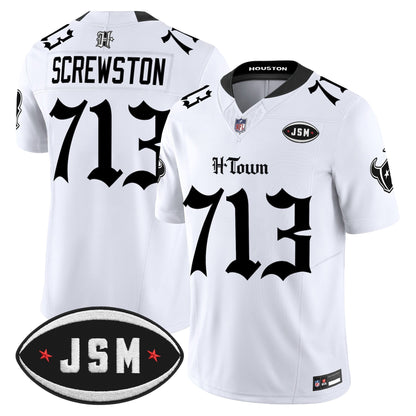 Houston Texans Janice McNair Memorial Patch Vapor Limited Jersey - Gothic Edition - All Stitched