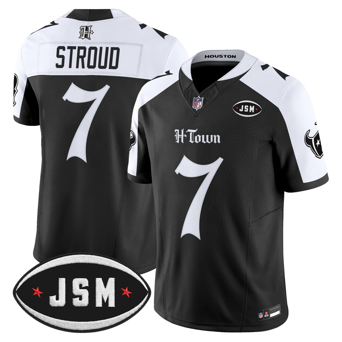 Houston Texans Janice McNair Memorial Patch Vapor Limited Jersey - Gothic Edition - All Stitched