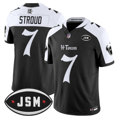 Houston Texans Janice McNair Memorial Patch Vapor Limited Jersey - Gothic Edition - All Stitched