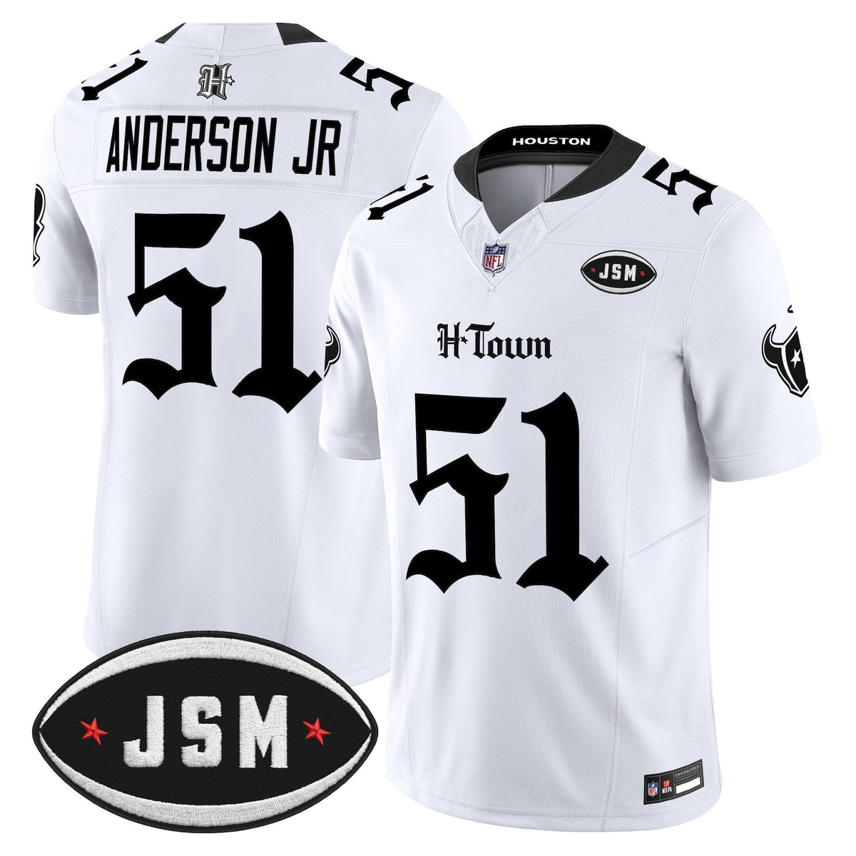 Houston Texans Janice McNair Memorial Patch Vapor Limited Jersey - Gothic Edition - All Stitched