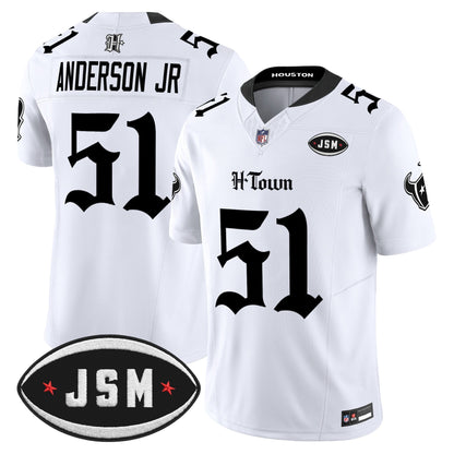 Houston Texans Janice McNair Memorial Patch Vapor Limited Jersey - Gothic Edition - All Stitched