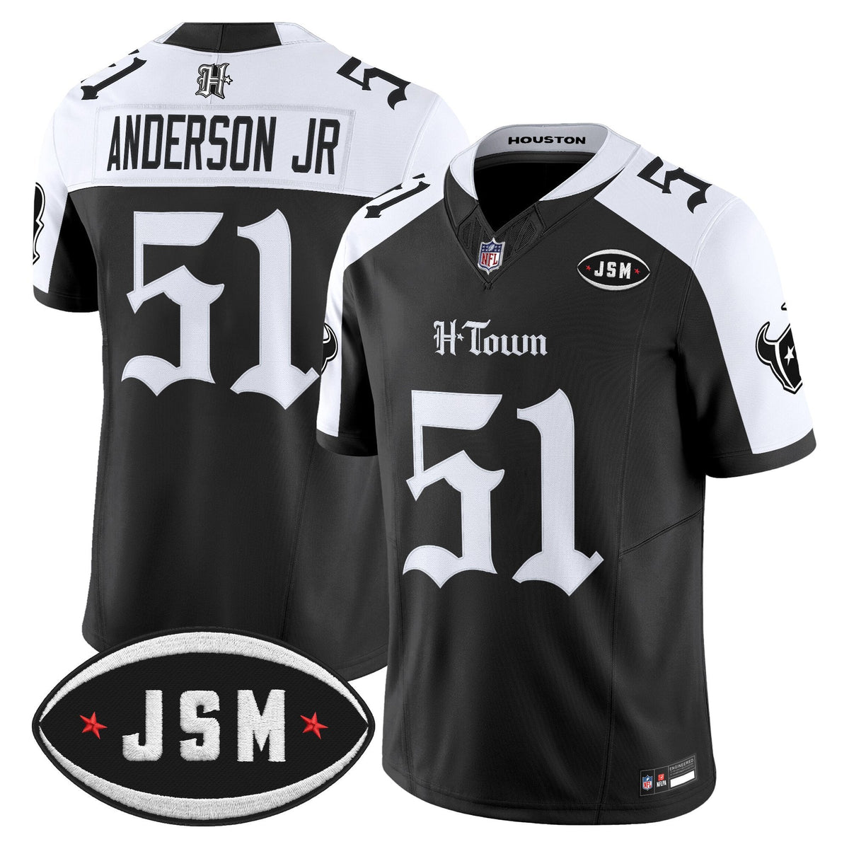 Houston Texans Janice McNair Memorial Patch Vapor Limited Jersey - Gothic Edition - All Stitched