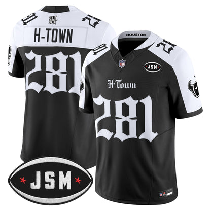 Houston Texans Janice McNair Memorial Patch Vapor Limited Jersey - Gothic Edition - All Stitched