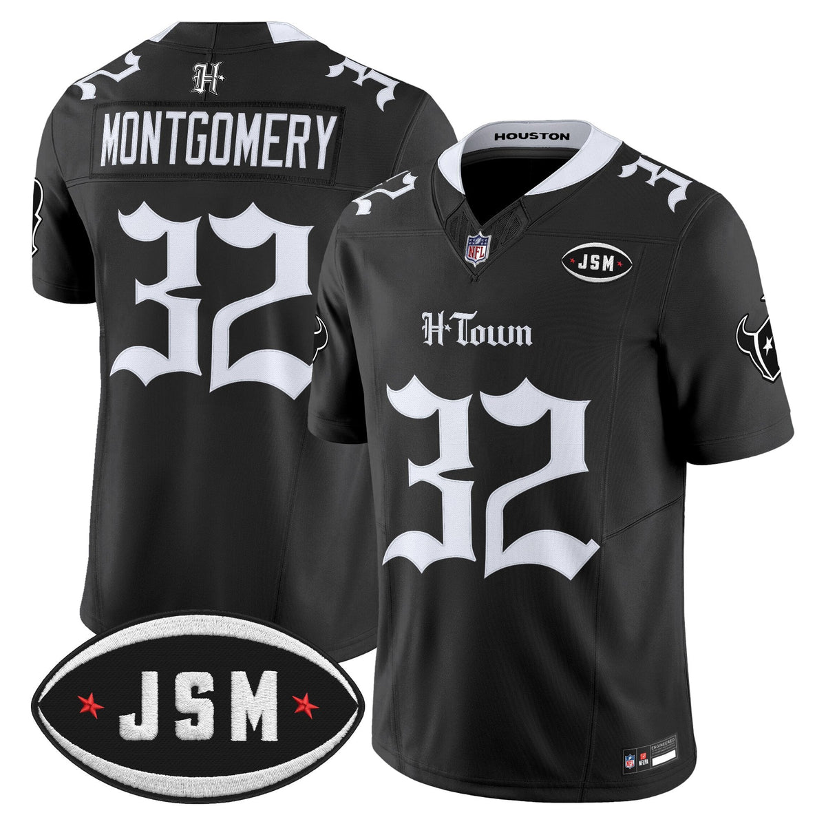 Houston Texans Janice McNair Memorial Patch Vapor Limited Jersey - Gothic Edition - All Stitched