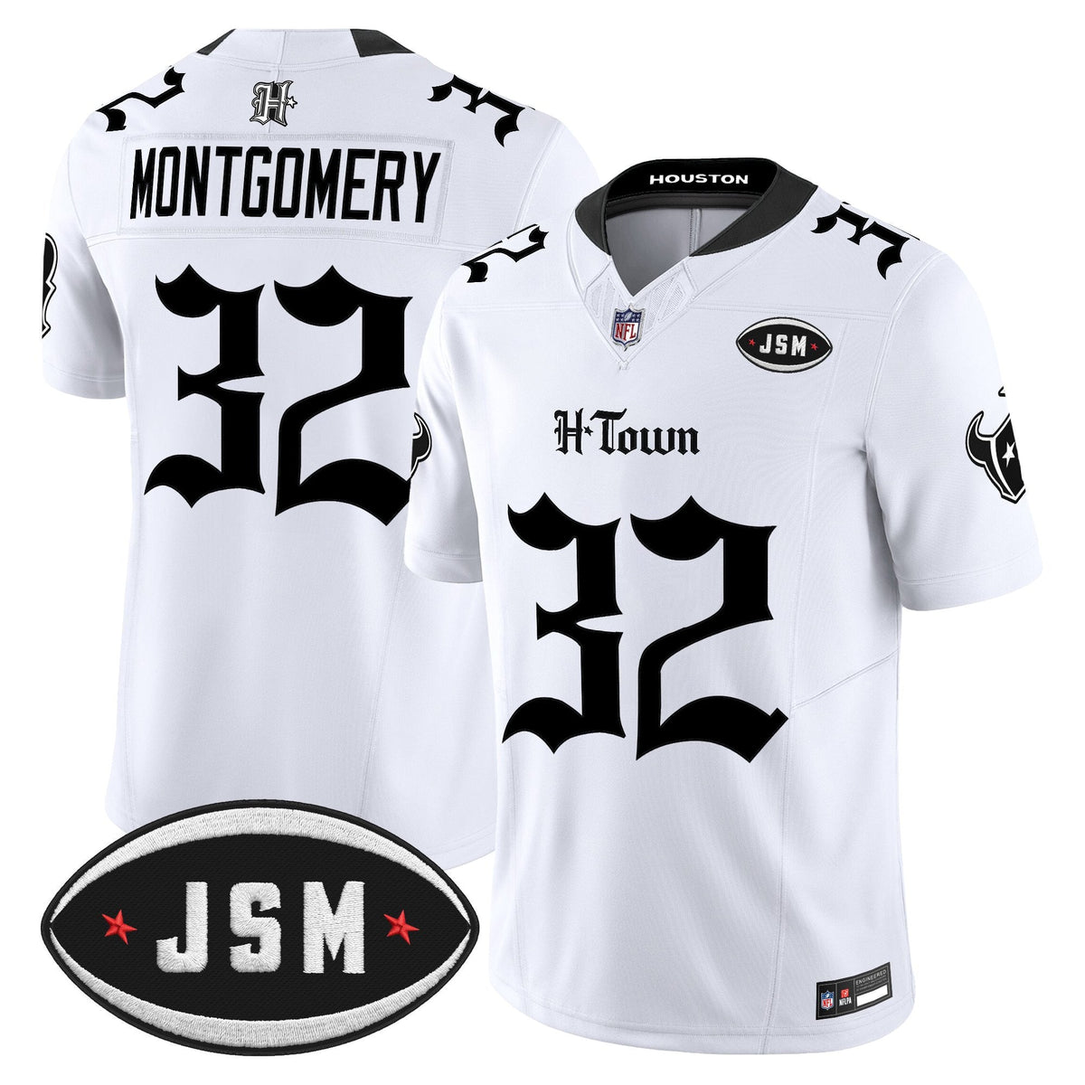 Houston Texans Janice McNair Memorial Patch Vapor Limited Jersey - Gothic Edition - All Stitched