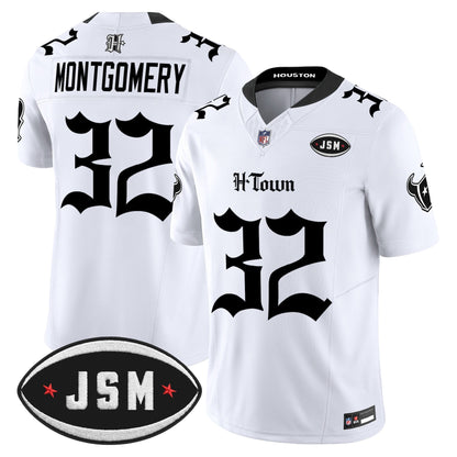 Houston Texans Janice McNair Memorial Patch Vapor Limited Jersey - Gothic Edition - All Stitched