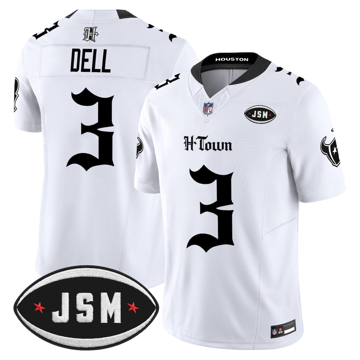 Houston Texans Janice McNair Memorial Patch Vapor Limited Jersey - Gothic Edition - All Stitched