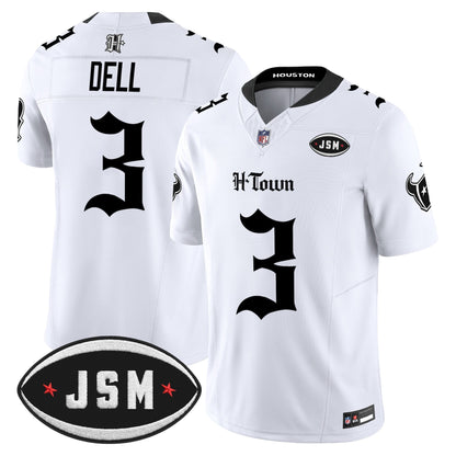 Houston Texans Janice McNair Memorial Patch Vapor Limited Jersey - Gothic Edition - All Stitched