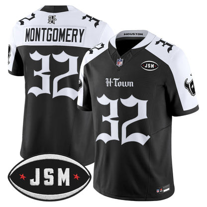 Houston Texans Janice McNair Memorial Patch Vapor Limited Jersey - Gothic Edition - All Stitched