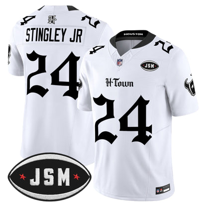 Houston Texans Janice McNair Memorial Patch Vapor Limited Jersey - Gothic Edition - All Stitched