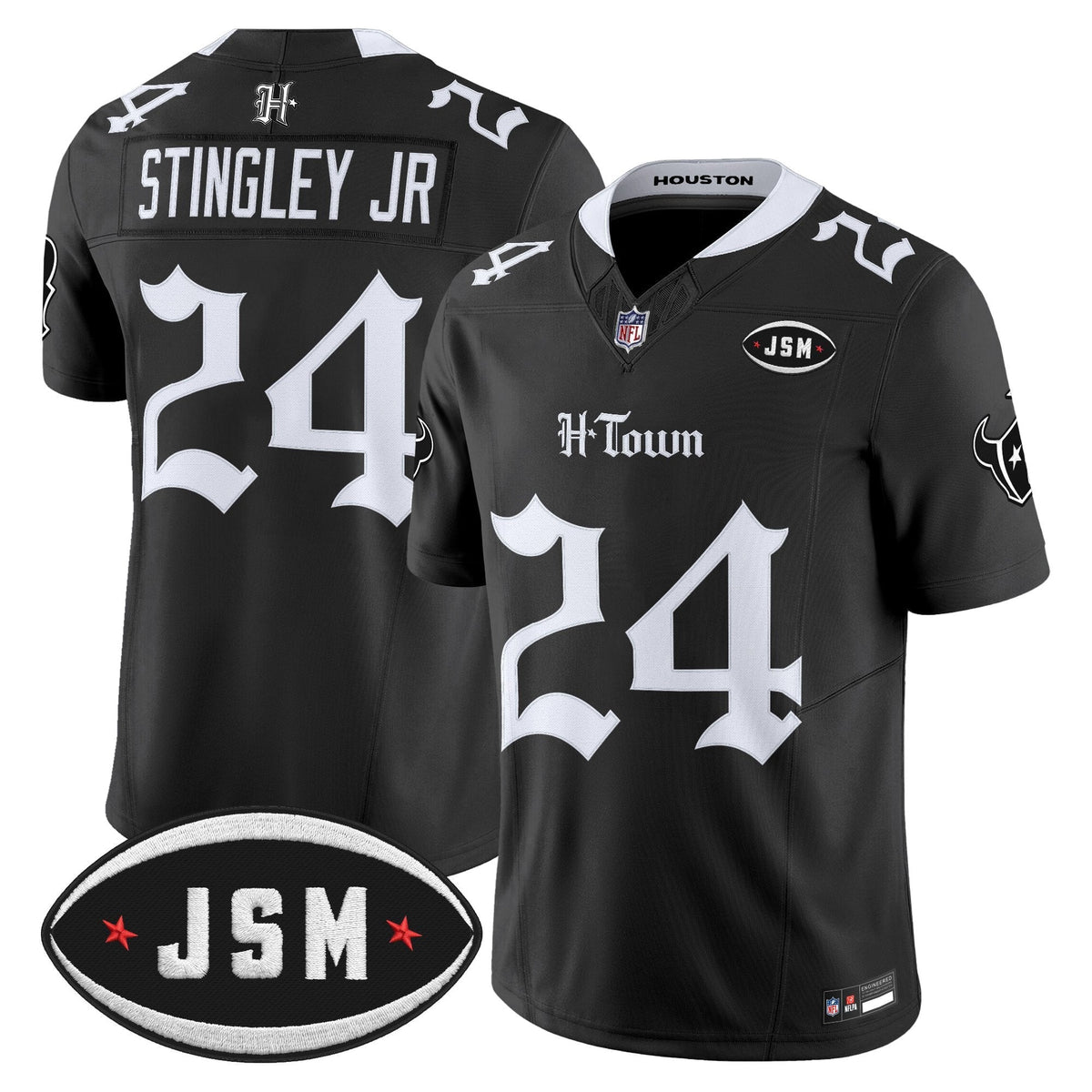 Houston Texans Janice McNair Memorial Patch Vapor Limited Jersey - Gothic Edition - All Stitched