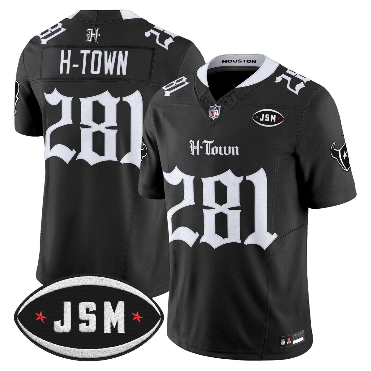 Houston Texans Janice McNair Memorial Patch Vapor Limited Jersey - Gothic Edition - All Stitched
