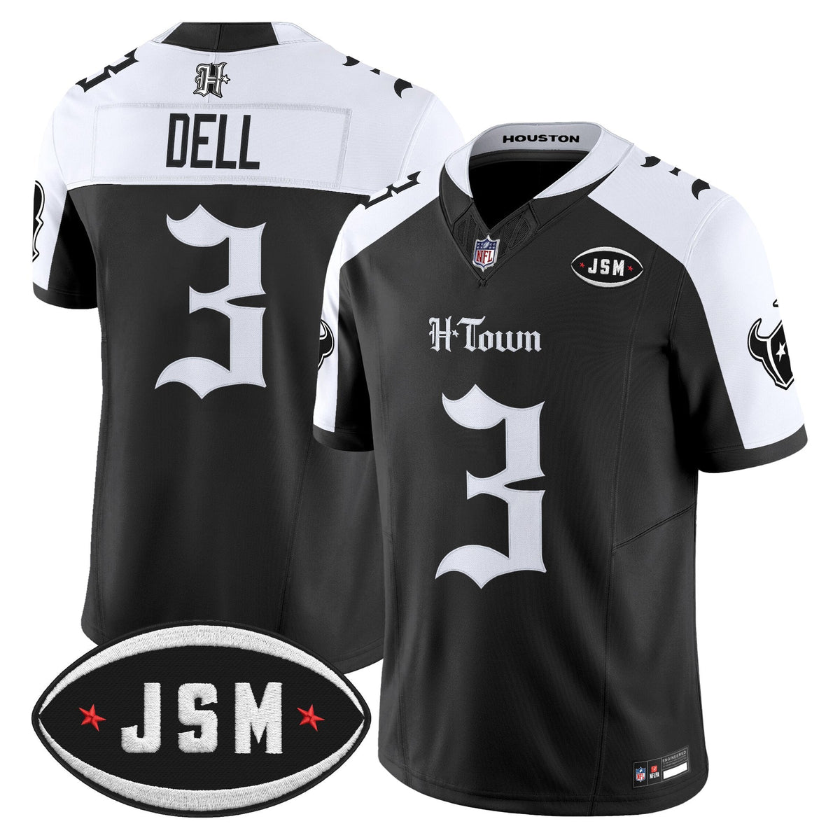 Houston Texans Janice McNair Memorial Patch Vapor Limited Jersey - Gothic Edition - All Stitched