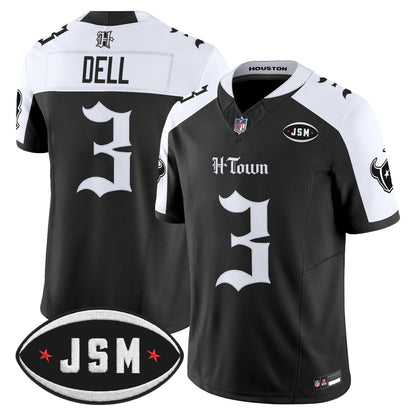Houston Texans Janice McNair Memorial Patch Vapor Limited Jersey - Gothic Edition - All Stitched