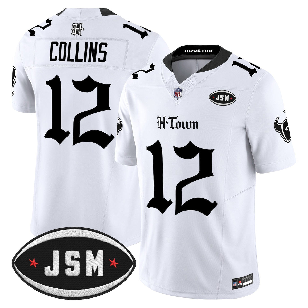 Houston Texans Janice McNair Memorial Patch Vapor Limited Jersey - Gothic Edition - All Stitched