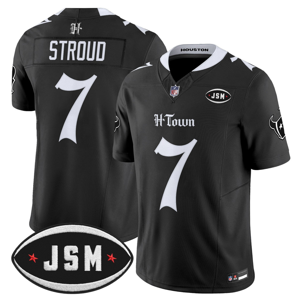 Houston Texans Janice McNair Memorial Patch Vapor Limited Jersey - Gothic Edition - All Stitched
