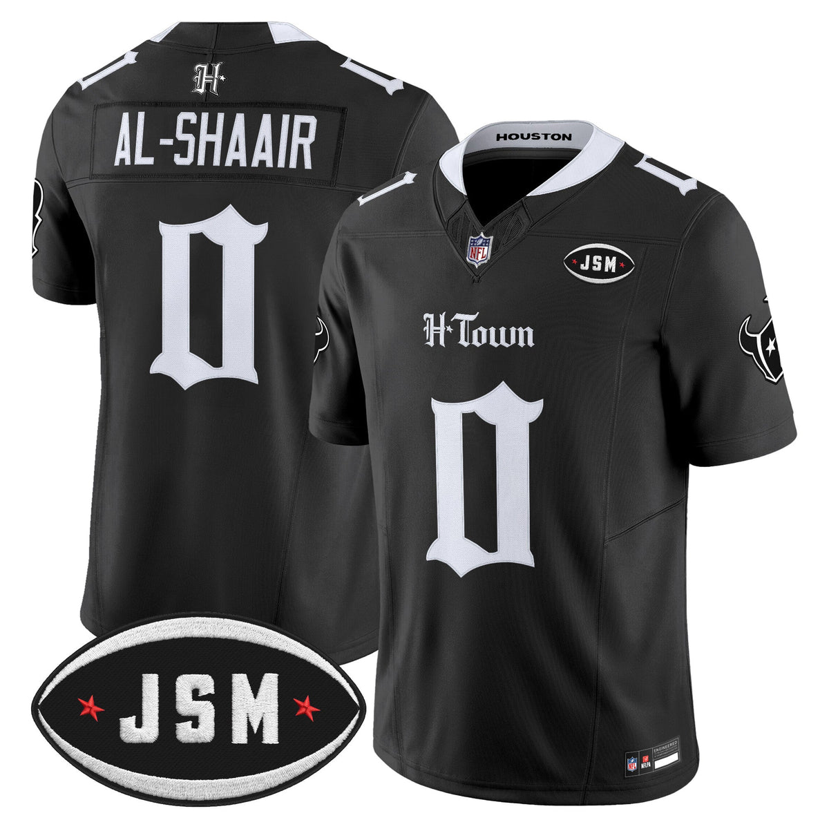 Houston Texans Janice McNair Memorial Patch Vapor Limited Jersey - Gothic Edition - All Stitched