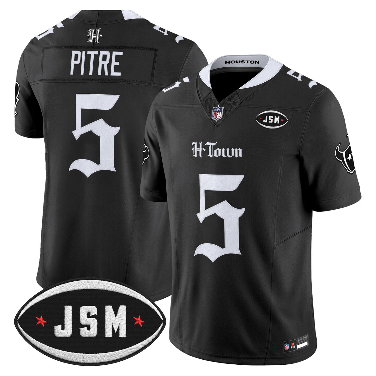 Houston Texans Janice McNair Memorial Patch Vapor Limited Jersey - Gothic Edition - All Stitched