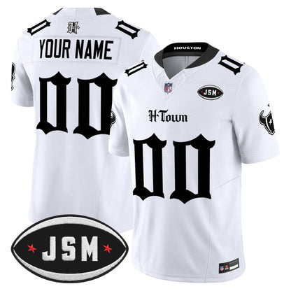 Houston Texans Janice McNair Memorial Patch Vapor Limited Custom Jersey - Gothic Edition - All Stitched