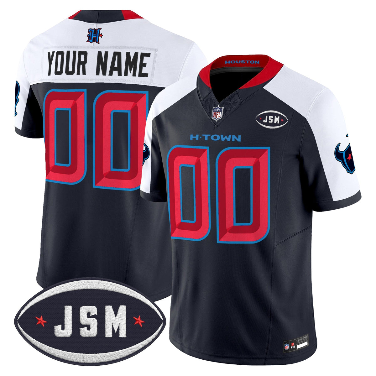 Houston Texan Janice McNair Memorial Patch Vapor Limited Custom Jersey - All Stitched