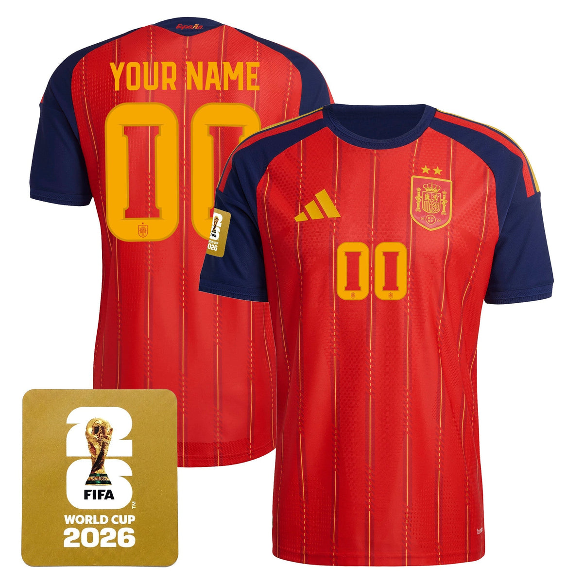 Spain 2026 National Team Custom Jersey - 2-Star World Champions