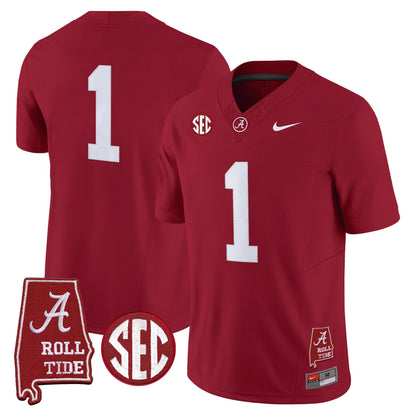 Alabama Crimson Tide 2026 Vapor Limited Jersey - Alabama Map - All Stitched