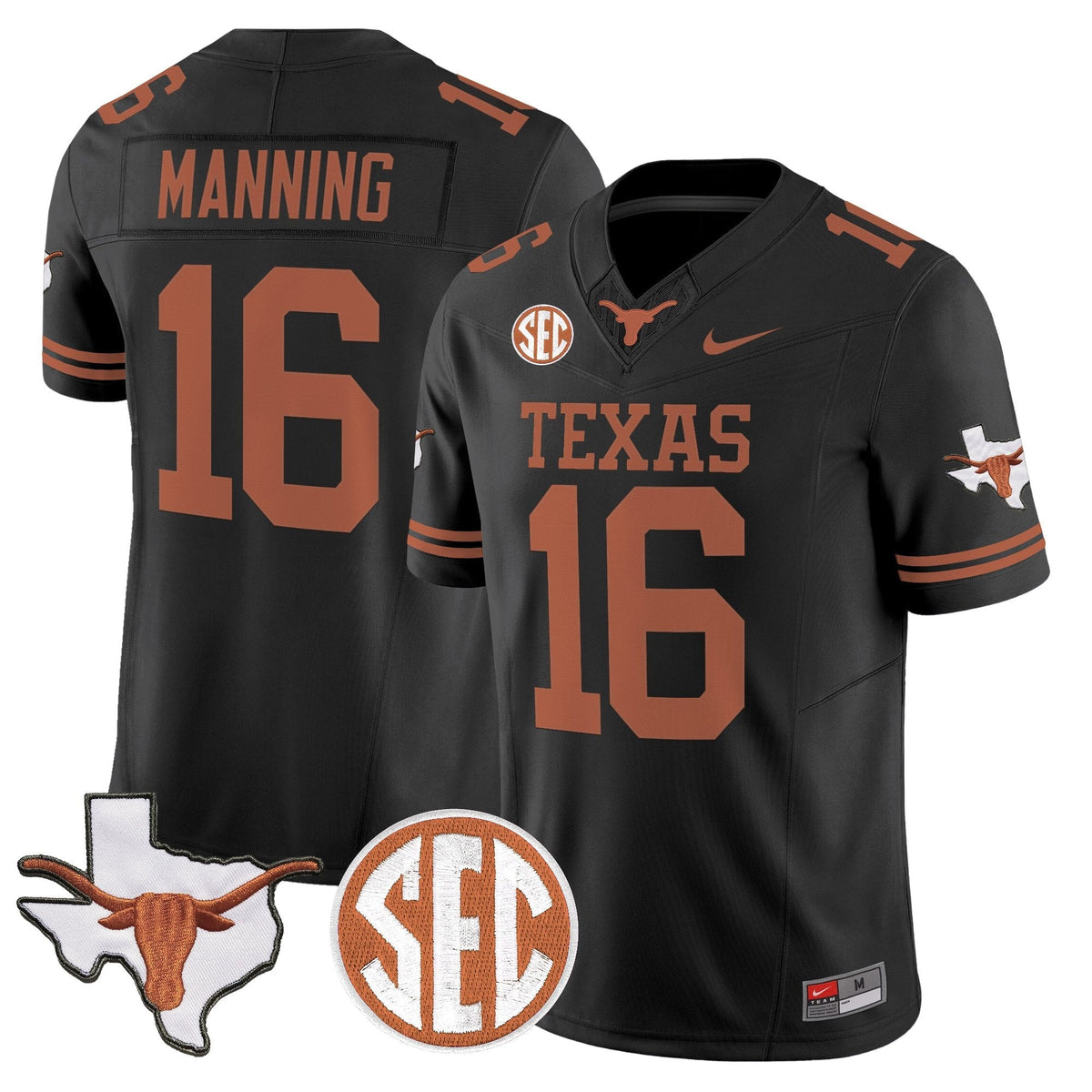 Texas Longhorns 2026 State Map & SEC Patch Vapor Limited Jersey - All Stitched