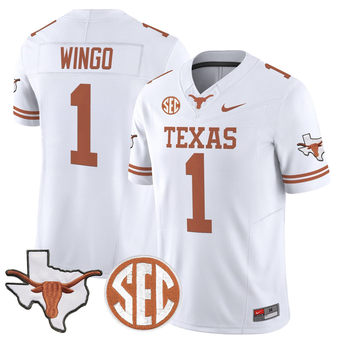 Texas Longhorns 2026 State Map & SEC Patch Vapor Limited Jersey - All Stitched