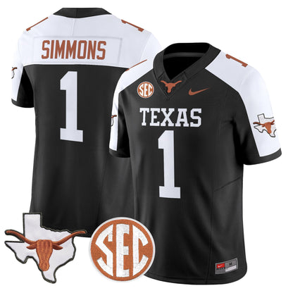 Texas Longhorns 2026 State Map & SEC Patch Vapor Limited Jersey - All Stitched