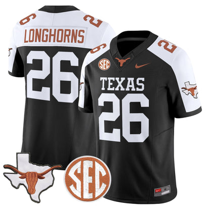 Texas Longhorns 2026 State Map & SEC Patch Vapor Limited Jersey - All Stitched