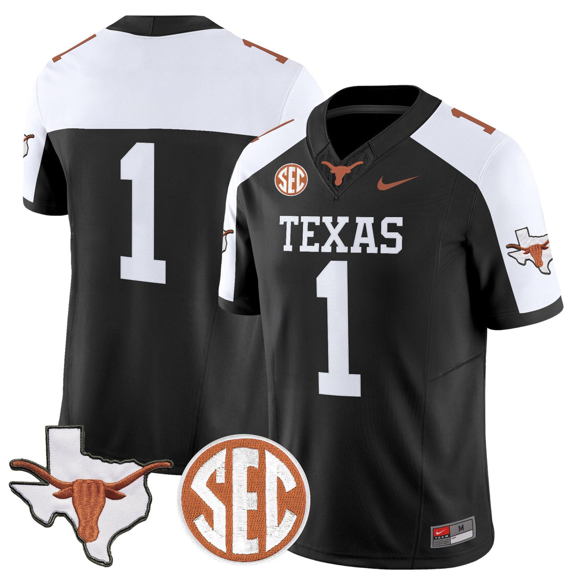 Texas Longhorns 2026 State Map & SEC Patch Vapor Limited Jersey - All Stitched