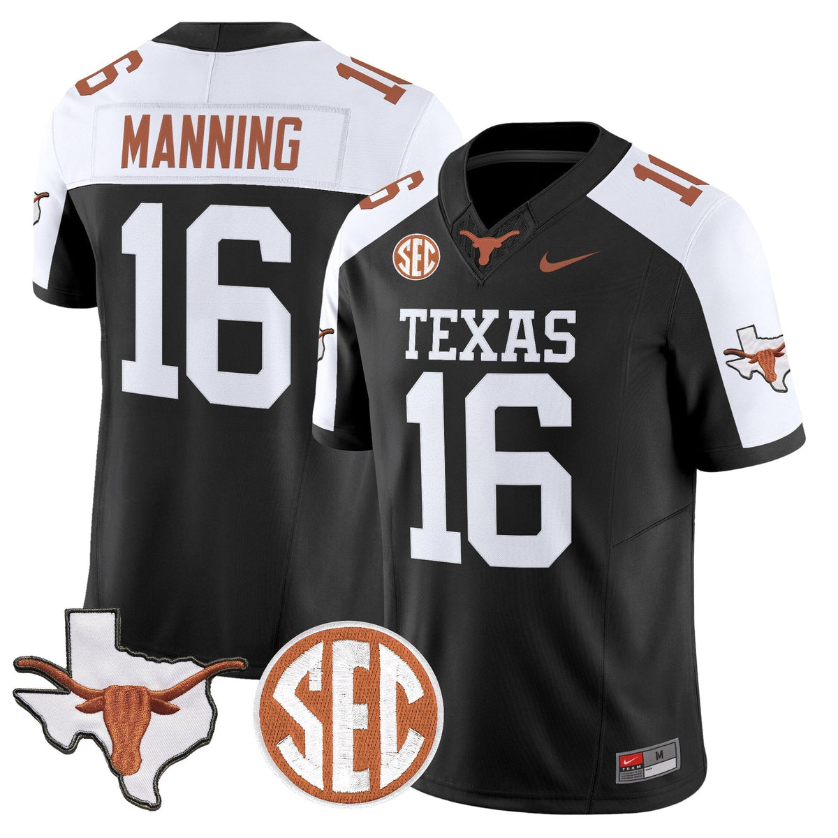 Texas Longhorns 2026 State Map & SEC Patch Vapor Limited Jersey - All Stitched