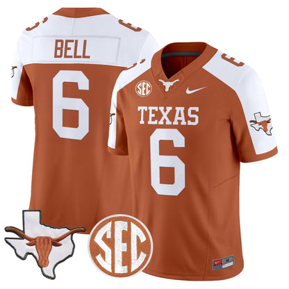 Texas Longhorns 2026 State Map & SEC Patch Vapor Limited Jersey - All Stitched