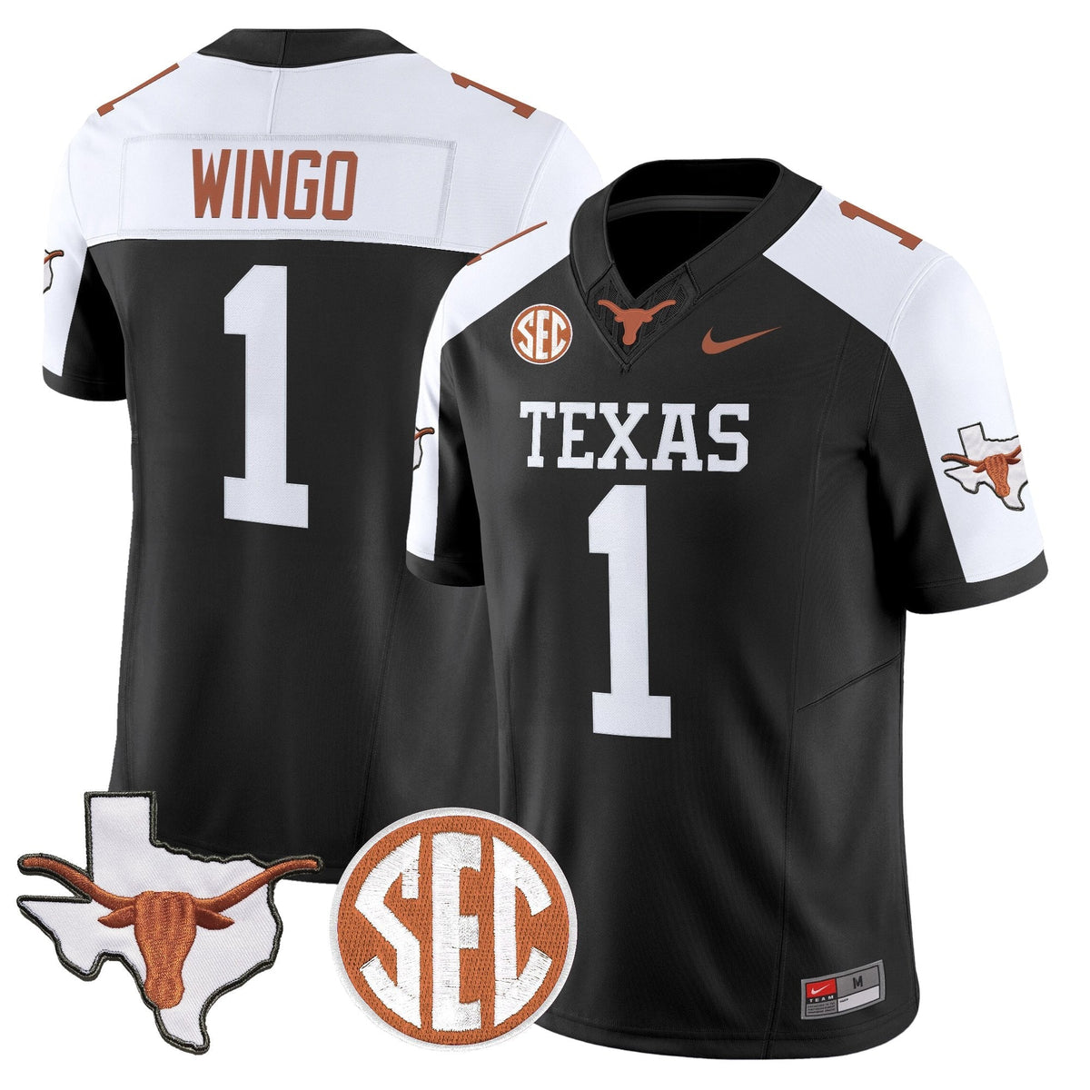 Texas Longhorns 2026 State Map & SEC Patch Vapor Limited Jersey - All Stitched