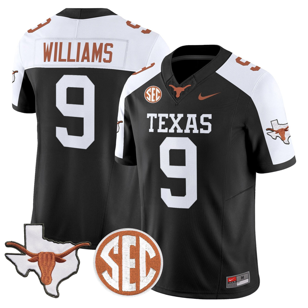 Texas Longhorns 2026 State Map & SEC Patch Vapor Limited Jersey - All Stitched