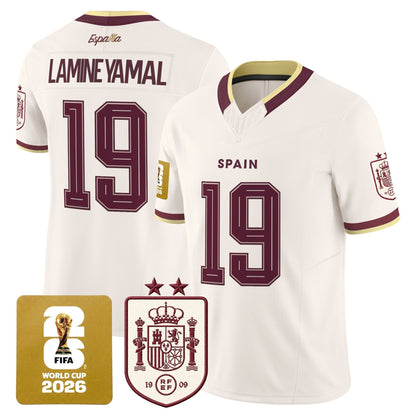 Spain 2026 World Cup Vapor Football Jersey - 2-Star World Champions - All Stitched