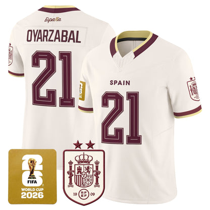 Spain 2026 World Cup Vapor Football Jersey - 2-Star World Champions - All Stitched