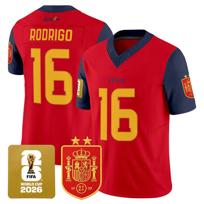 Spain 2026 World Cup Vapor Football Jersey - 2-Star World Champions - All Stitched