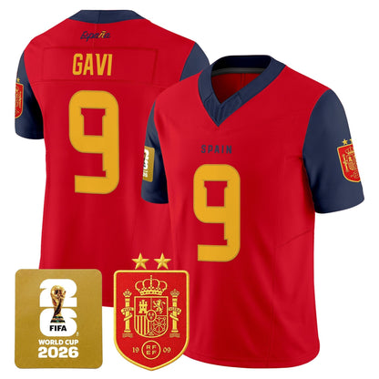 Spain 2026 World Cup Vapor Football Jersey - 2-Star World Champions - All Stitched