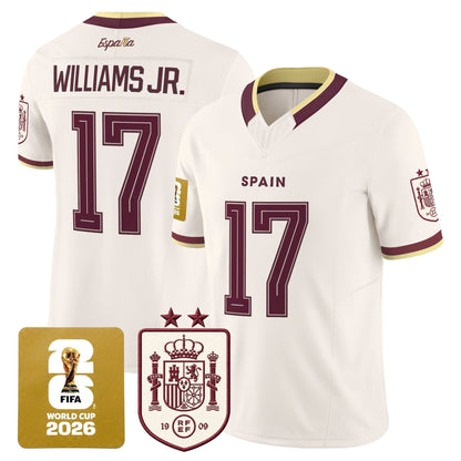 Spain 2026 World Cup Vapor Football Jersey - 2-Star World Champions - All Stitched