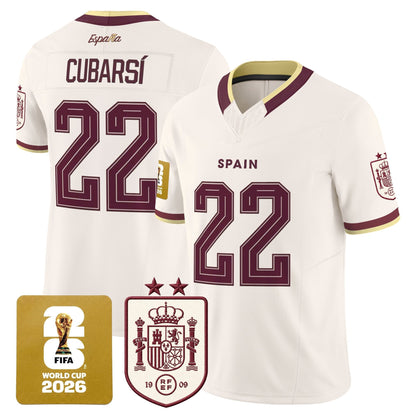 Spain 2026 World Cup Vapor Football Jersey - 2-Star World Champions - All Stitched