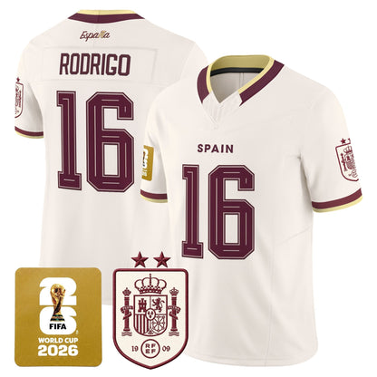 Spain 2026 World Cup Vapor Football Jersey - 2-Star World Champions - All Stitched