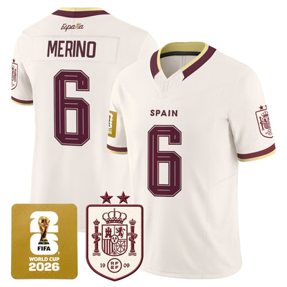 Spain 2026 World Cup Vapor Football Jersey - 2-Star World Champions - All Stitched