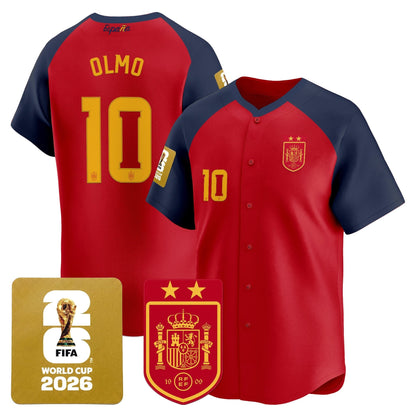 Spain 2026 World Cup Vapor Baseball Jersey - 2-Star World Champions - Stitched