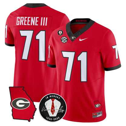 Georgia Bulldogs 2026 Georgia Map & Vince Dooley Patch Vapor Limited Jersey - Stitched