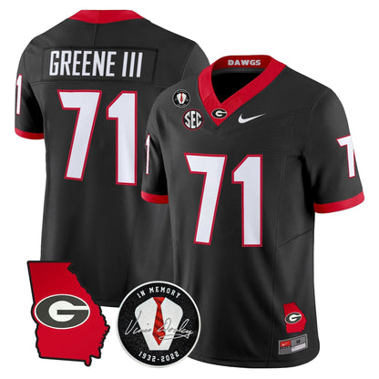 Georgia Bulldogs 2026 Georgia Map & Vince Dooley Patch Vapor Limited Jersey - Stitched