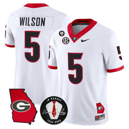 Georgia Bulldogs 2026 Georgia Map & Vince Dooley Patch Vapor Limited Jersey - Stitched
