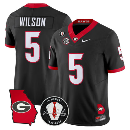Georgia Bulldogs 2026 Georgia Map & Vince Dooley Patch Vapor Limited Jersey - Stitched